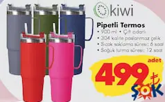 KİWİ PİPETLİ TERMOS 900 ML